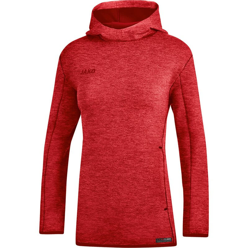 JAKO-6729W-01-1 Sweat à Capuchon Premium Basics Rouge Mêlé Face