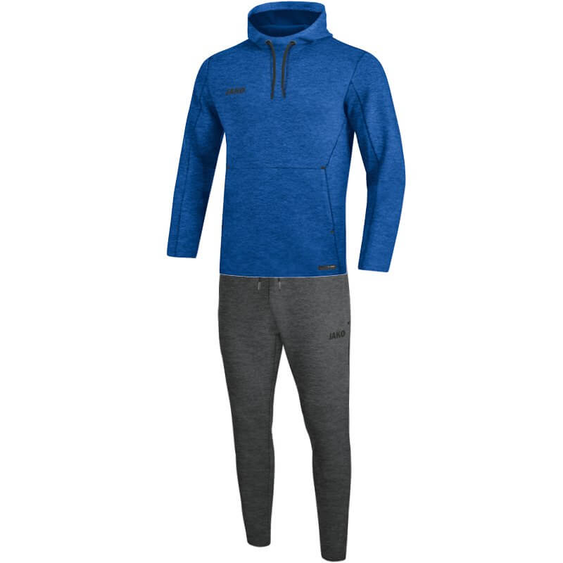 JAKO-M9629M-04 Survêtement Jogging à Capuchon Sweat Premium Basics Bleu Royal Mêlé