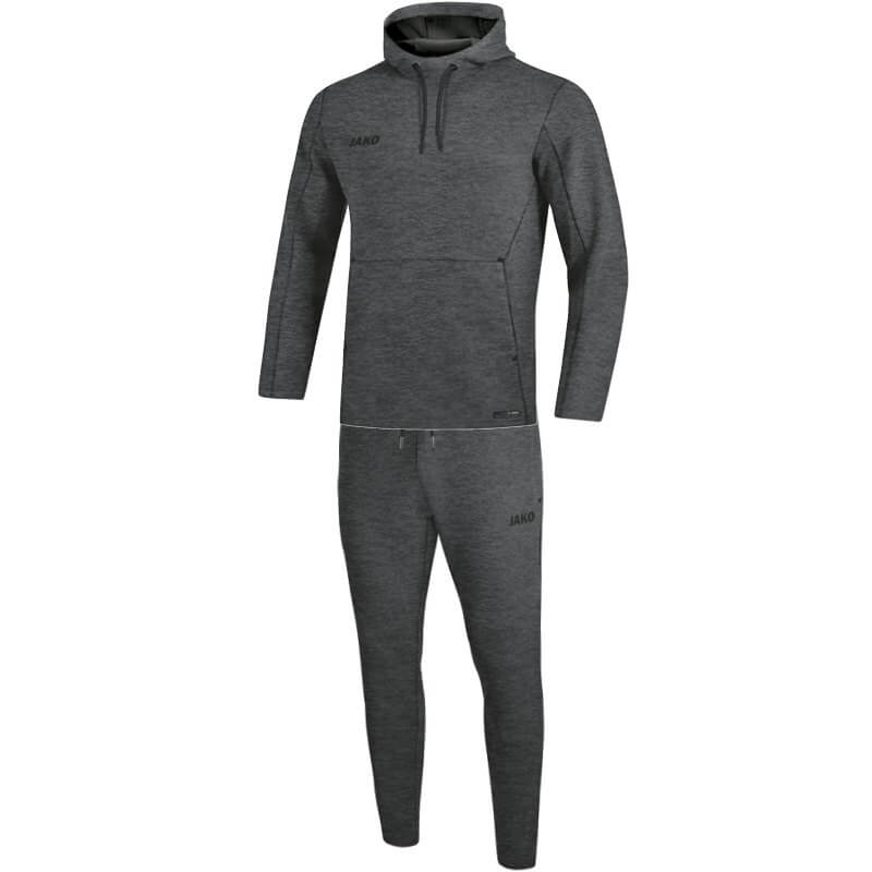 JAKO-M9629M-21 Survêtement Jogging à Capuchon Sweat Premium Basics Anthracite Mêlé