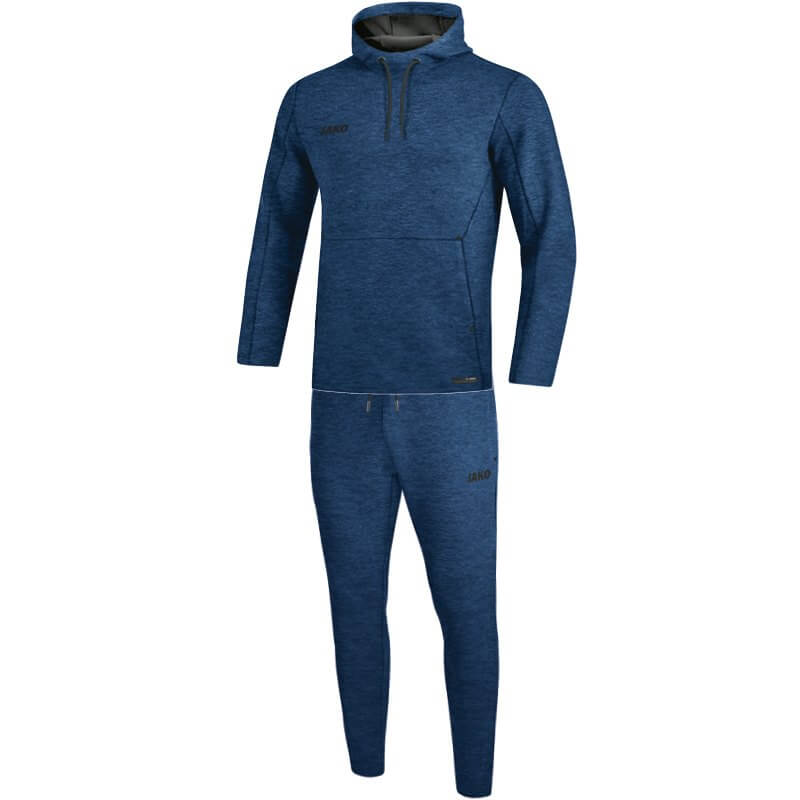 JAKO-M9629M-49 Survêtement Jogging à Capuchon Sweat Premium Basics Bleu Marin Mêlé