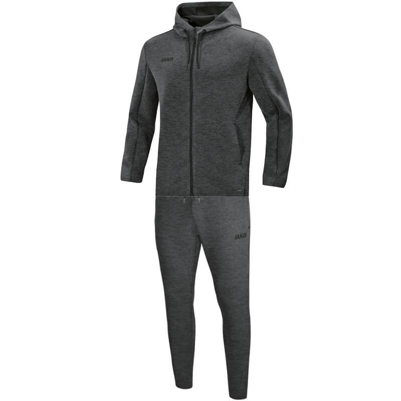 JAKO-M9729M-21 Survêtement Jogging à Capuchon Premium Basics Anthracite Mêlé