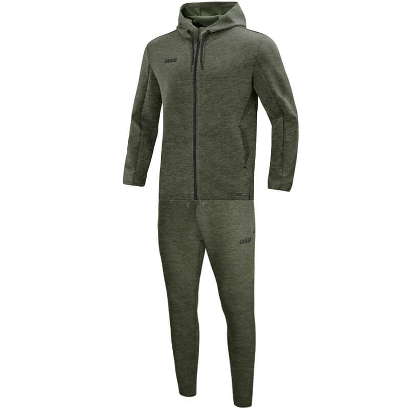 JAKO-M9729M-28 Survêtement Jogging à Capuchon Premium Basics Kaki Mêlé