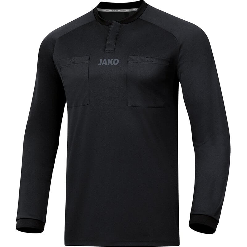 JAKO-4371-08 Maillot Arbitre Manches Longues Noir Face