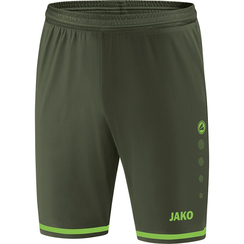 JAKO-4429-28 Shorts Striker 2.0 Khaki/Fluo Green
