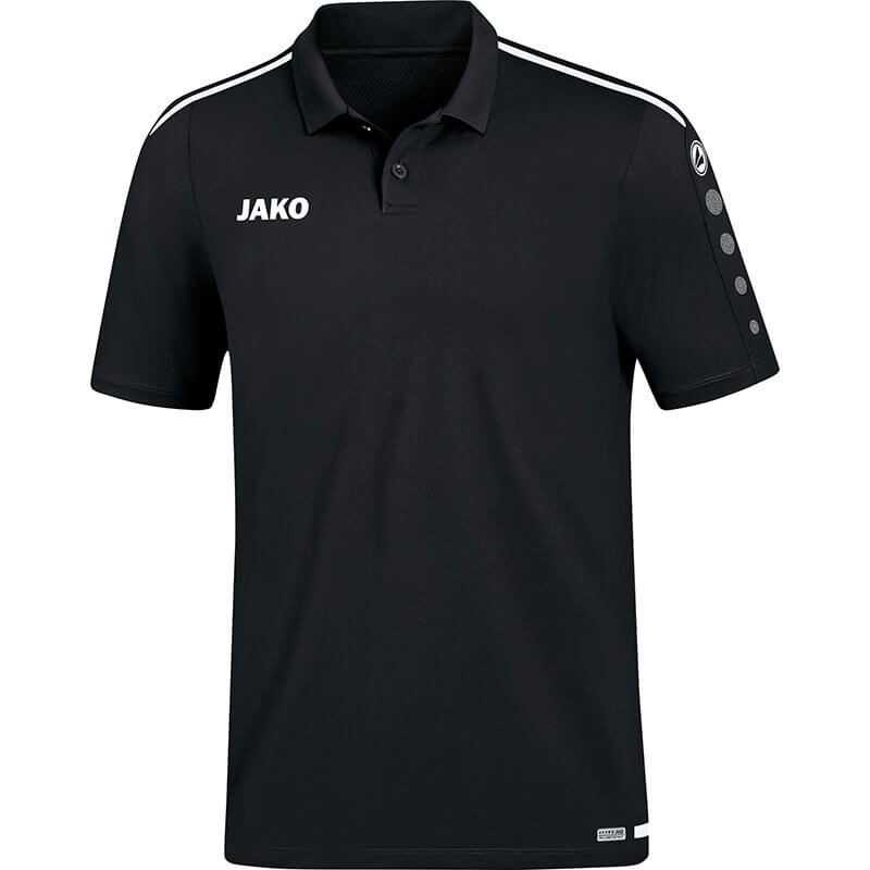 JAKO-6319-08-1 Polo Striker 2.0 Noir/Blanc Face