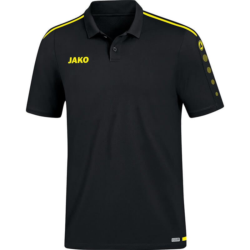 JAKO-6319-33-1 Polo Striker 2.0 Black/Fluo Yellow Front