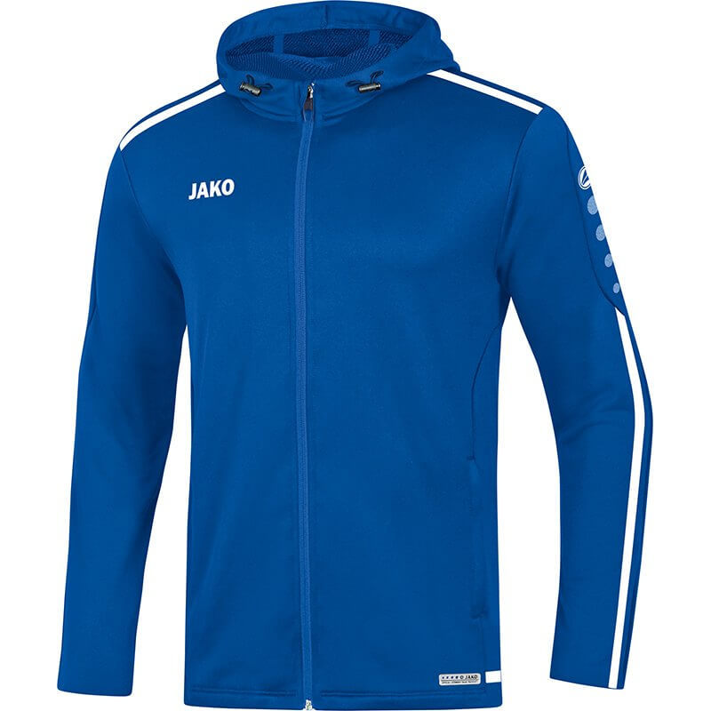 JAKO-6819-04-1 Hooded Jacket Striker 2.0 Royal Blue/White Front