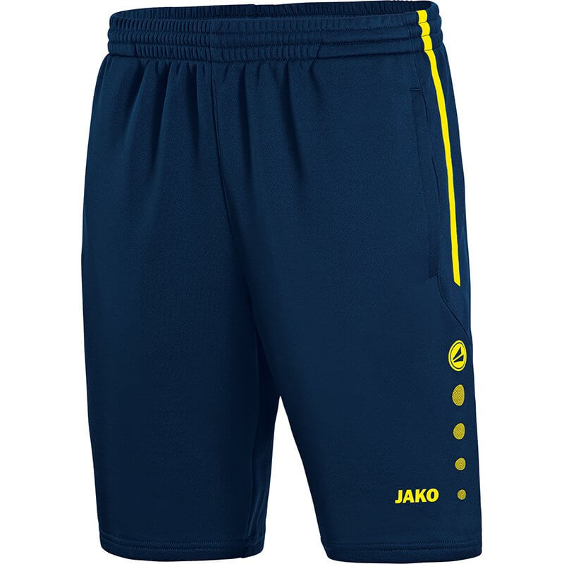 JAKO-8595-89 Short Entraînement Active Bleu Marin/Jaune Fluo