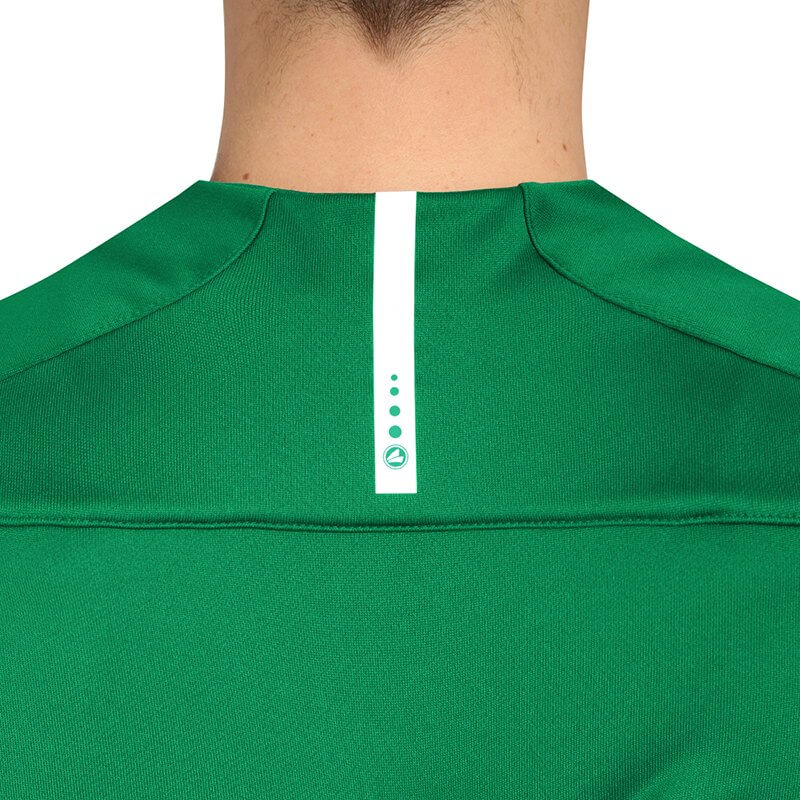 JAKO-8819-06-8 Sweat Striker 2.0 Green/White Contrasting Tape in The Neck Contrast Stripes