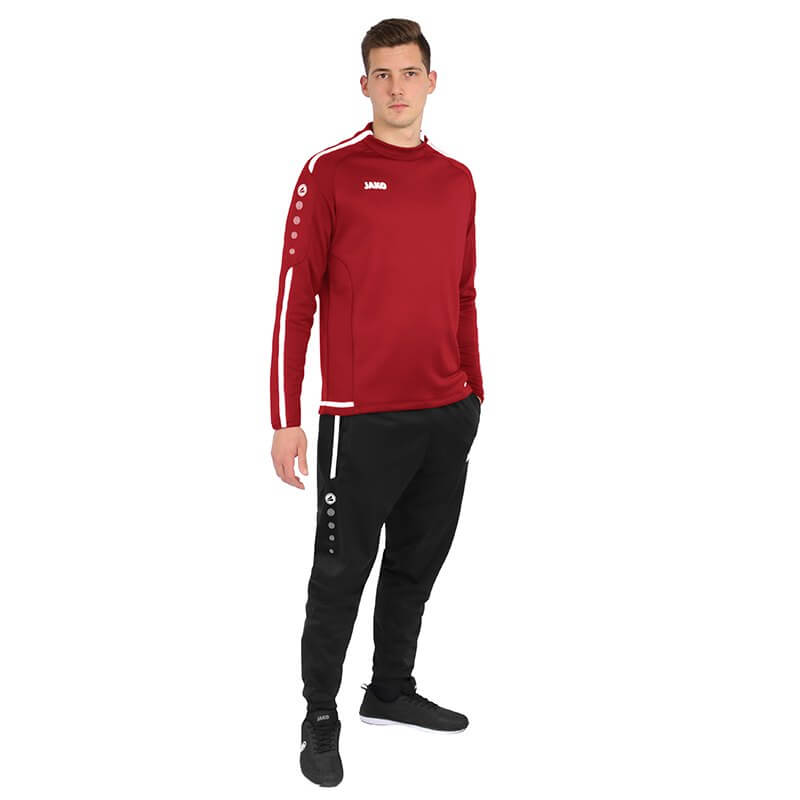 JAKO-8819-11-6 Sweater Striker 2.0 Rouge Chili/Blanc Tenue Complète