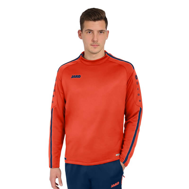 JAKO-8819-18-3 Sweat Striker 2.0 Flame/Navy Front