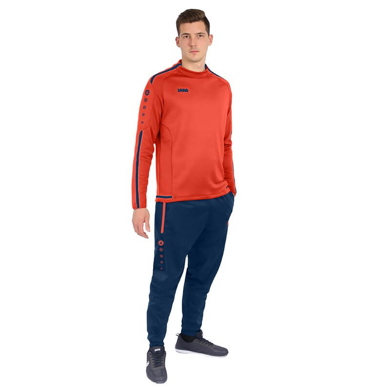 JAKO-8819-18-6 Sweater Striker 2.0 Flamme/Bleu Marin Tenue Complète