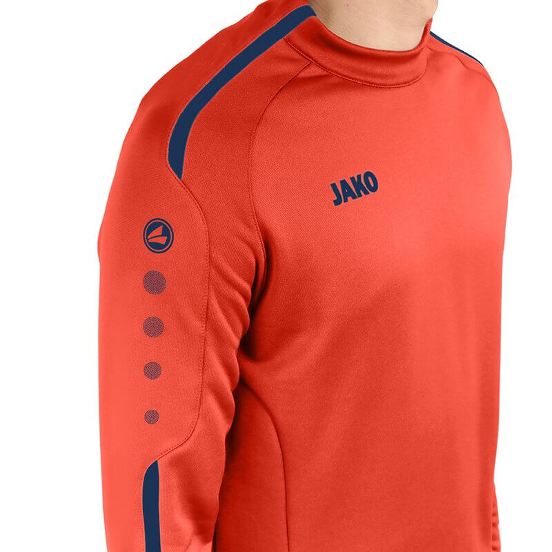 JAKO-8819-18-7 Sweat Striker 2.0 Flame/Navy Round Collar