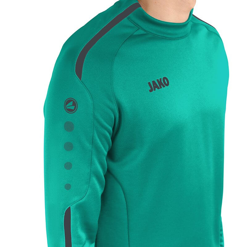 JAKO-8819-24-7 Sweat Striker 2.0 Turquoise/Anthracite Round Collar