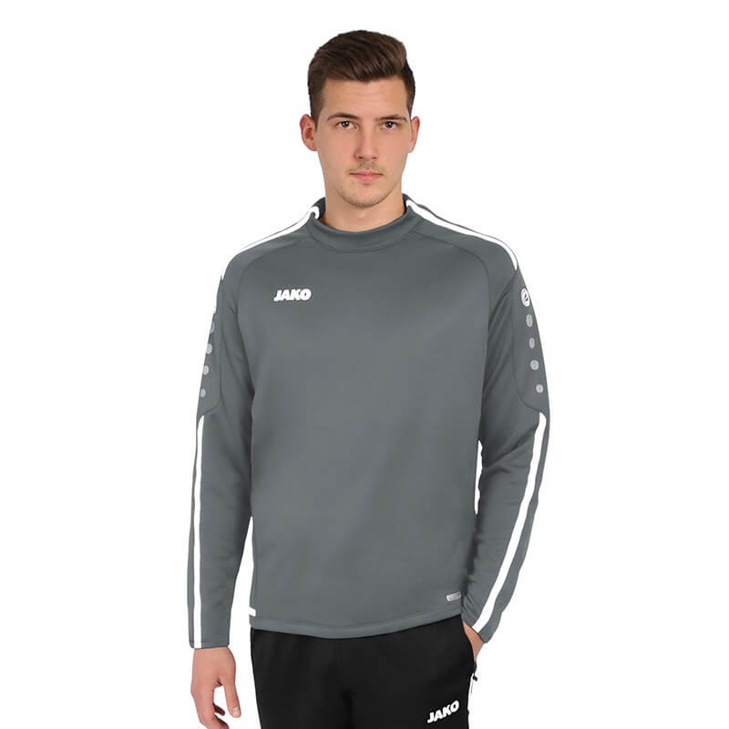 JAKO-8819-40-3 Sweat Striker 2.0 Stone Grey/White Front