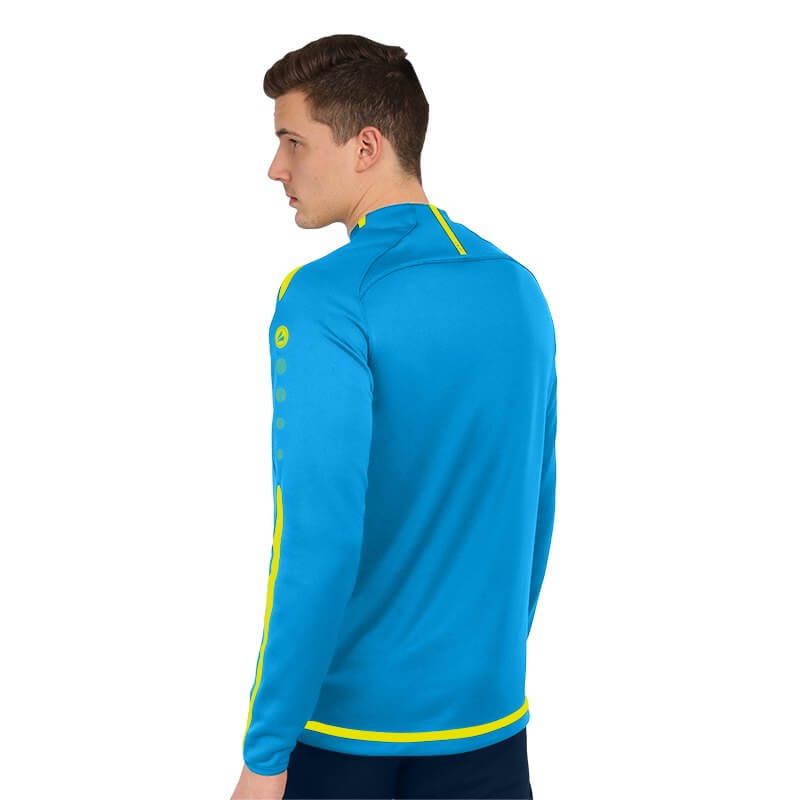 JAKO-8819-89-5 Sweater Striker 2.0 Bleu/Jaune Fluo Arrière