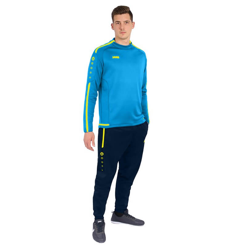 JAKO-8819-89-6 Sweater Striker 2.0 Bleu/Jaune Fluo Tenue Complète