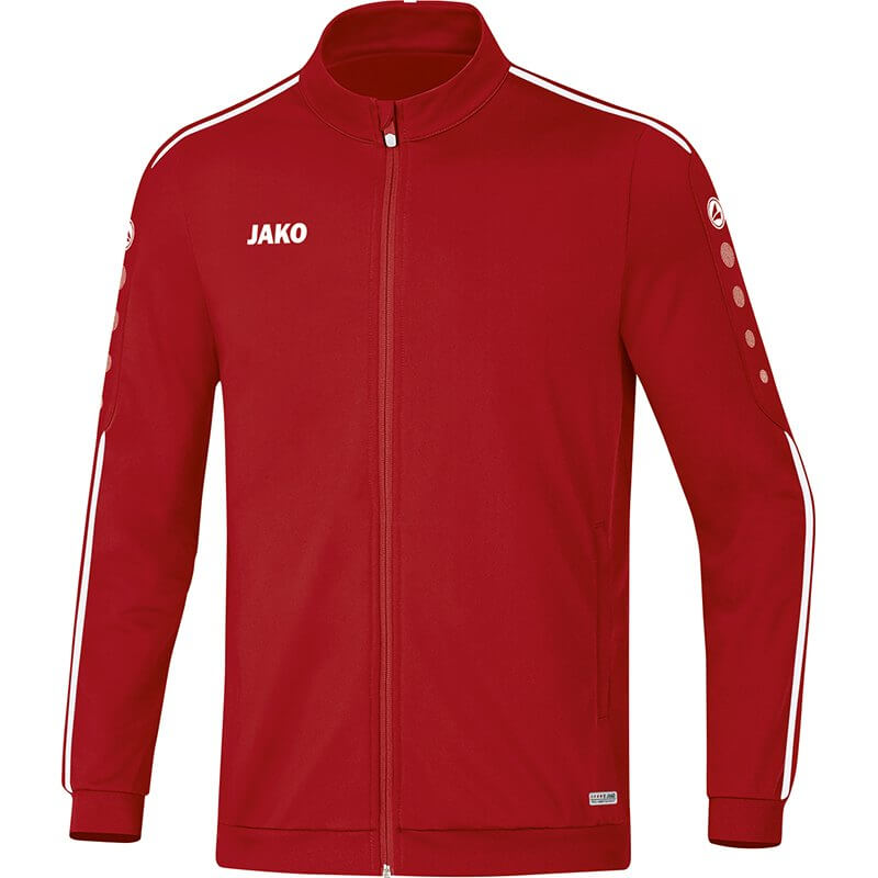 JAKO-9319-11-1 Polyester Jacket Striker 2.0 Chili Red/White Front