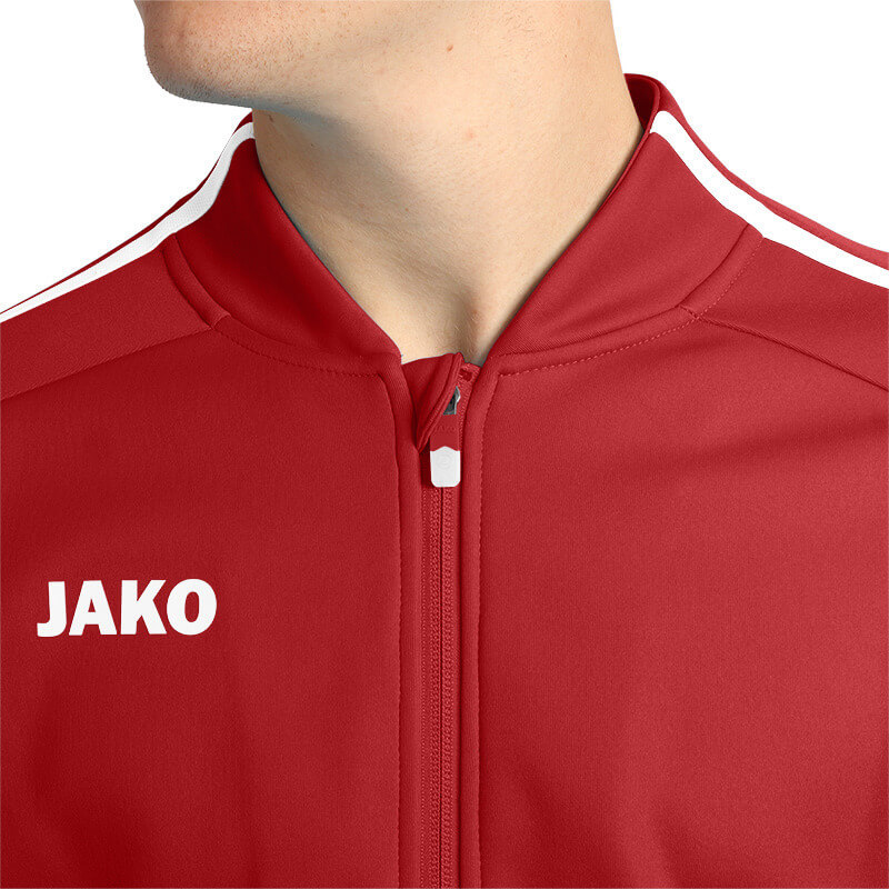 JAKO-9819-11-9 Veste Loisir Striker 2.0 Rouge Chili/Blanc