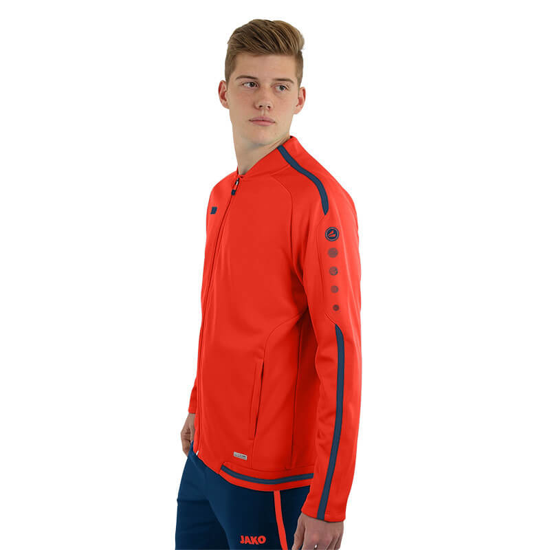 JAKO-9819-18-4 Veste Loisir Striker 2.0 Flamme/Bleu Marin