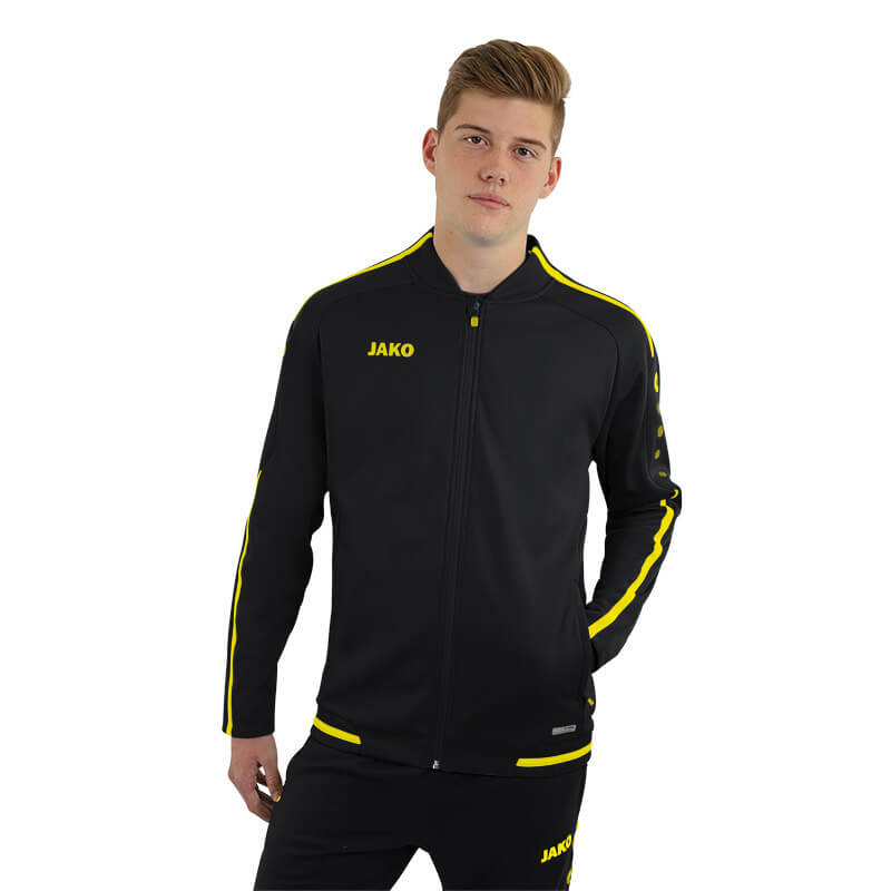 JAKO-9819-33-3 Veste Loisir Striker 2.0 Noir/Jaune Fluo