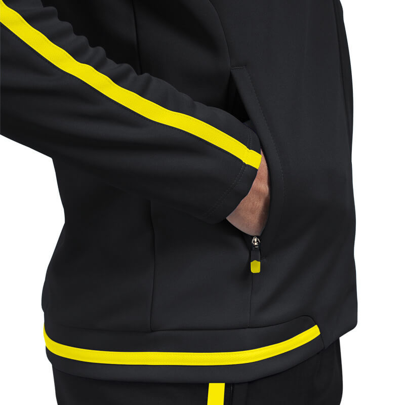 JAKO-9819-33-7 Veste Loisir Striker 2.0 Noir/Jaune Fluo