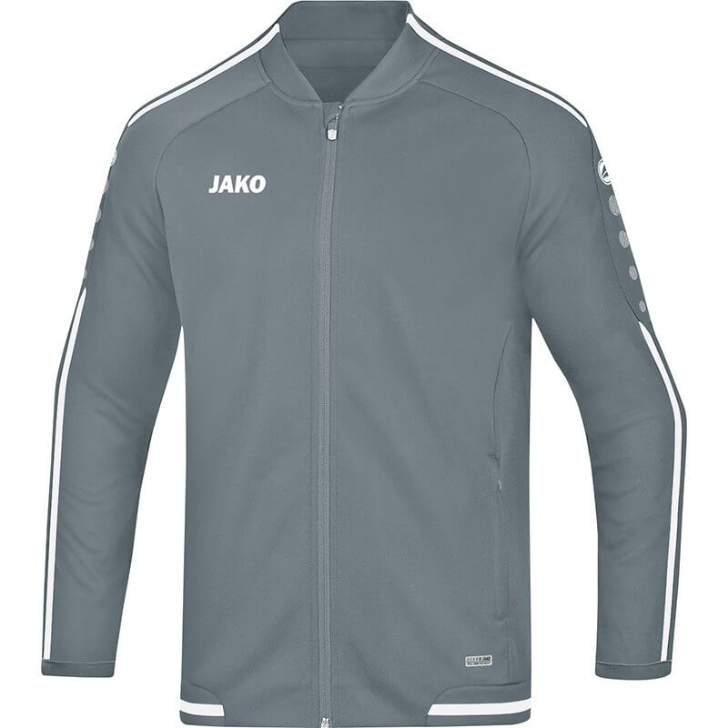 JAKO-9819-40-1 Leisure Jacket Striker 2.0 Stone Grey/White Front