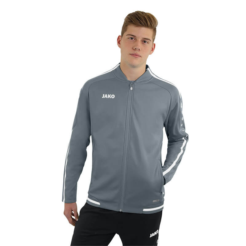 JAKO-9819-40-3 Leisure Jacket Striker 2.0 Stone Grey/White