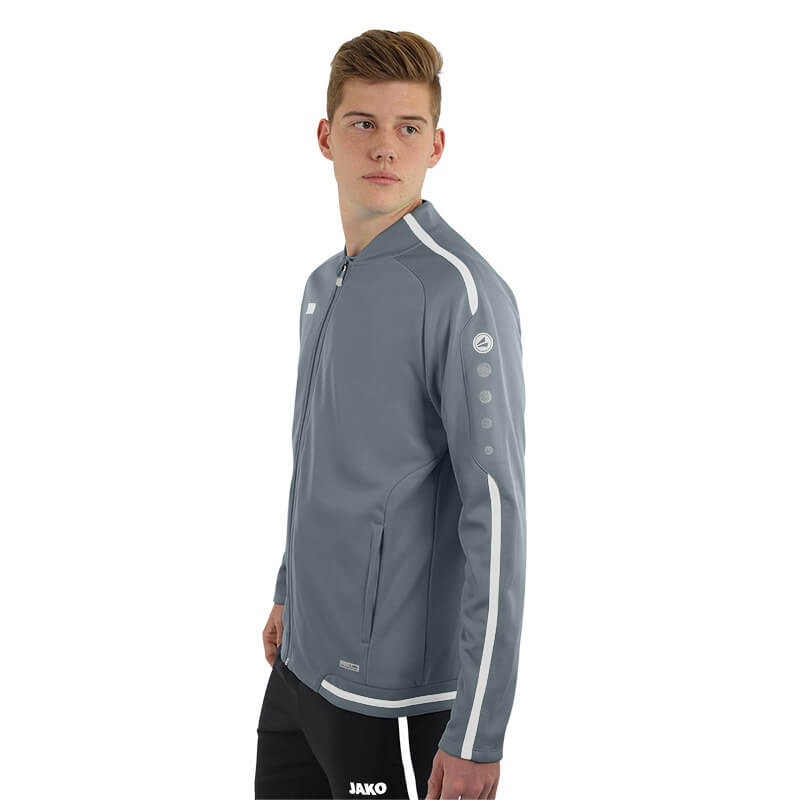 JAKO-9819-40-4 Leisure Jacket Striker 2.0 Stone Grey/White