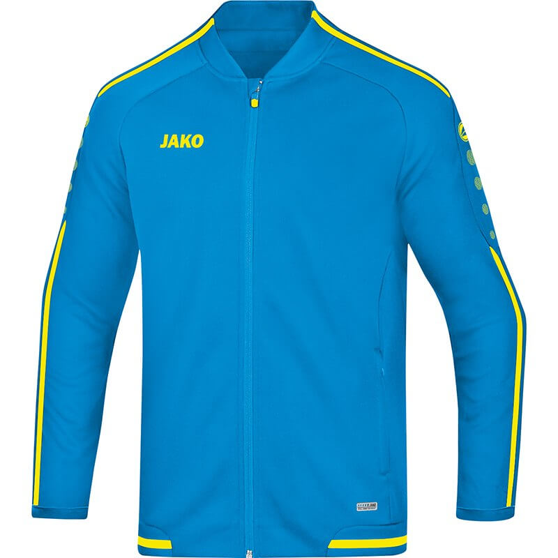 JAKO-9819-89-1 Veste Loisir Striker 2.0 Bleu/Jaune Fluo Face