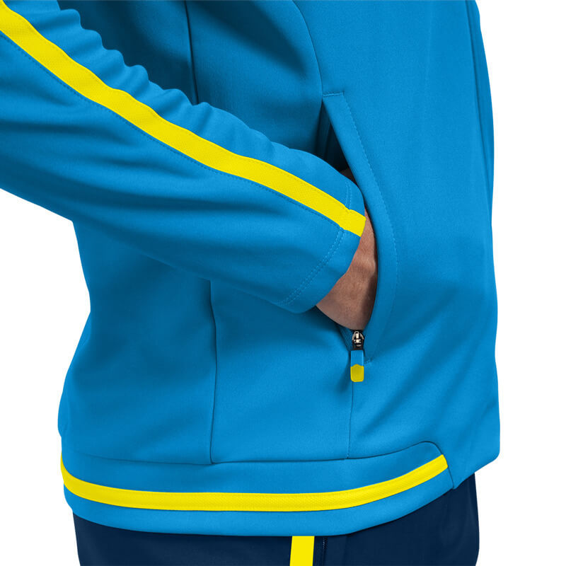 JAKO-9819-89-7 Leisure Jacket Striker 2.0 Blue/Fluo Yellow