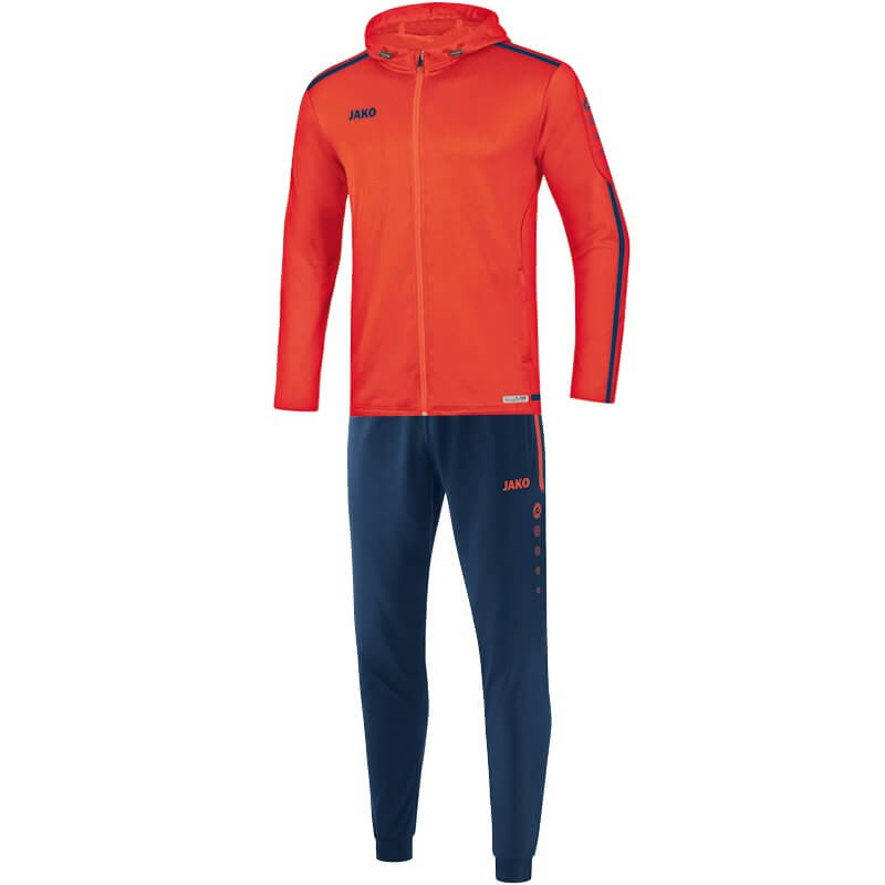 JAKO M9419-18 Survêtement Polyester à Capuchon Striker 2.0 Flamme/Bleu Marin