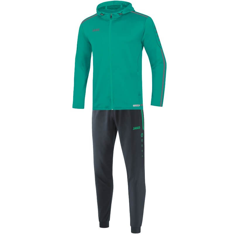 JAKO M9419-24 Hooded Polyester Tracksuit Striker 2.0 Turquoise/Anthracite