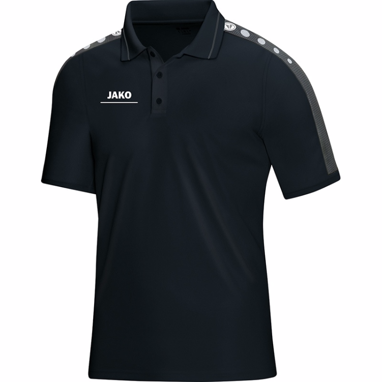 JAKO 6316M-08-1 Polo T-Shirt Striker Noir/Gris Avant