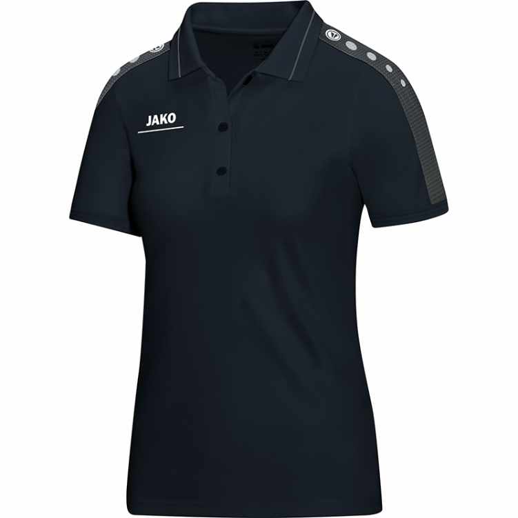 JAKO 6316W-08-1 Polo T-Shirt Striker Black/Grey Front