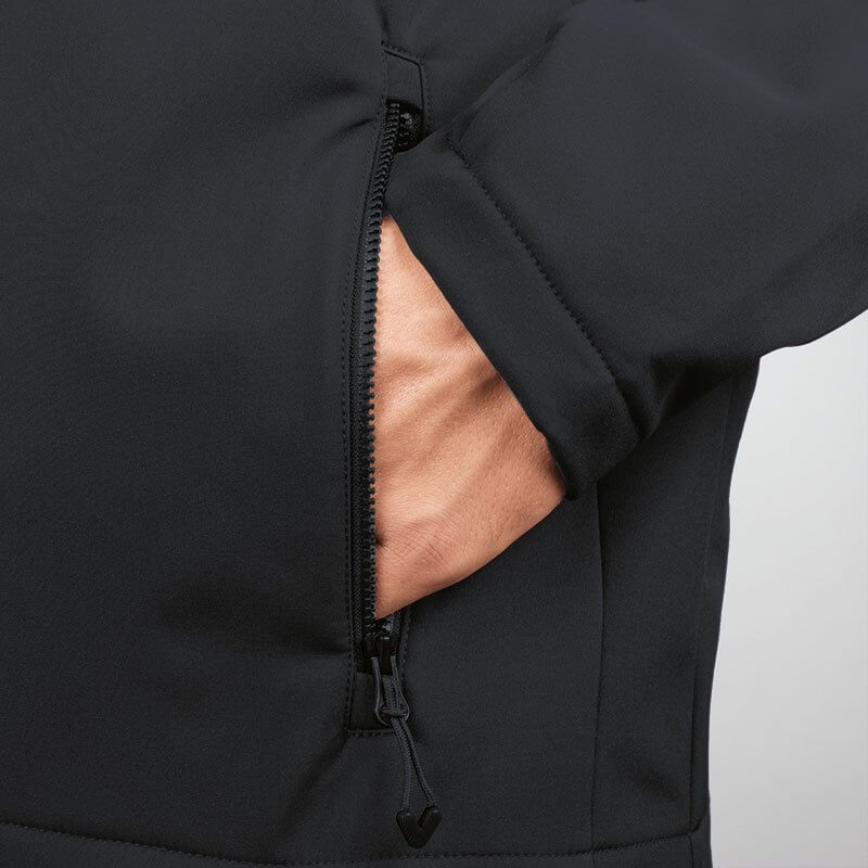 JAKO 7604-08-4 Softshell Jacket Team Black Zipped Side Pockets