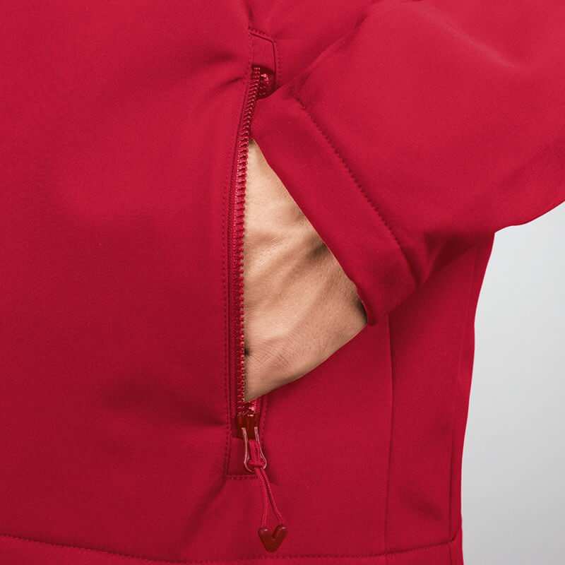 JAKO 7604-11-4 Softshell Jacket Team Chili Red Zipped Side Pockets