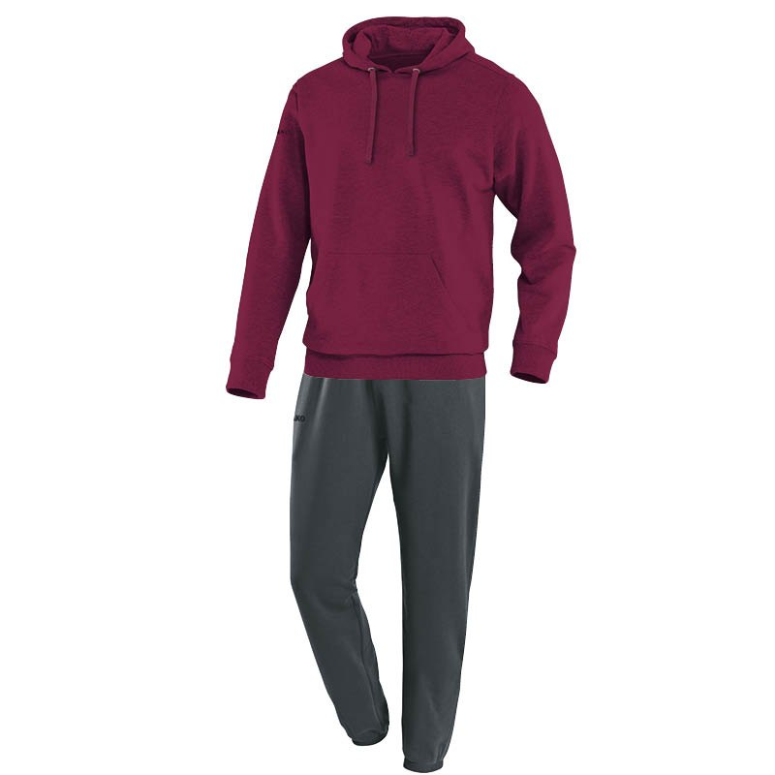 JAKO M9433-14 Jogging Tracksuit with Hooded Sweat Team Burgundy