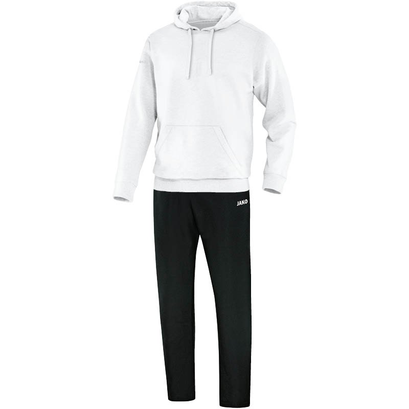 JAKO M9533M-00 Jogging Leisure Tracksuit with Hooded Sweat Team White