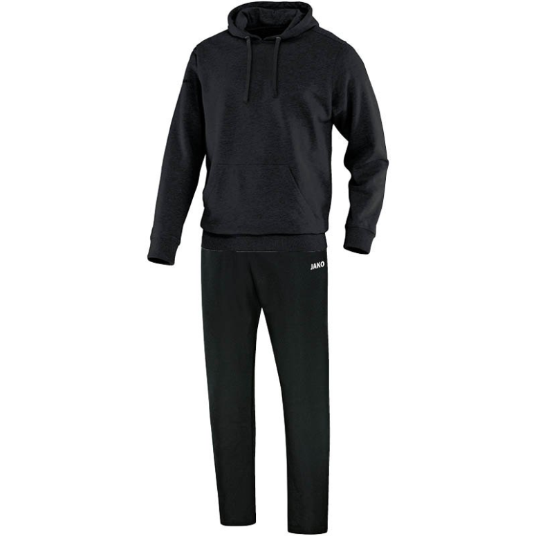 JAKO M9533M-08 Jogging Leisure Tracksuit with Hooded Sweat Team Black