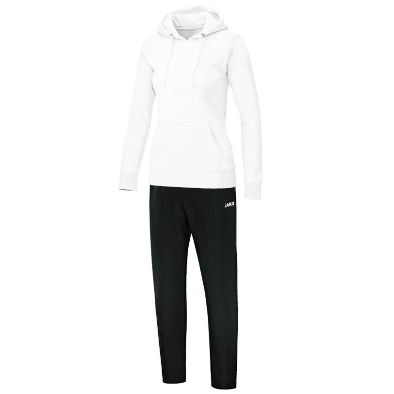JAKO M9533W-00 Jogging Leisure Tracksuit with Hooded Sweat Team White
