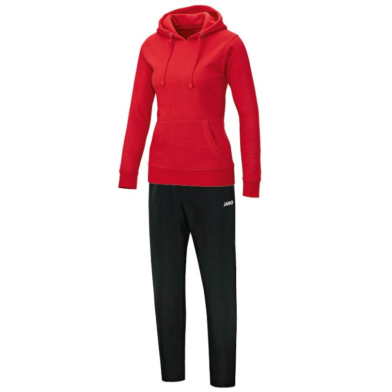 JAKO M9533W-01 Jogging Leisure Tracksuit with Hooded Sweat Team Red