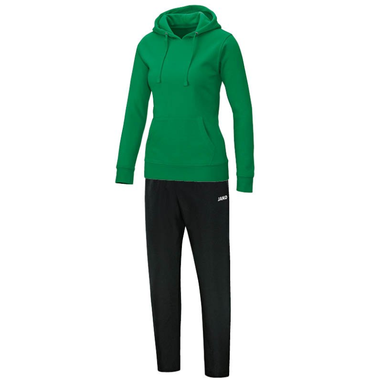 JAKO M9533W-06 Jogging Leisure Tracksuit with Hooded Sweat Team Green