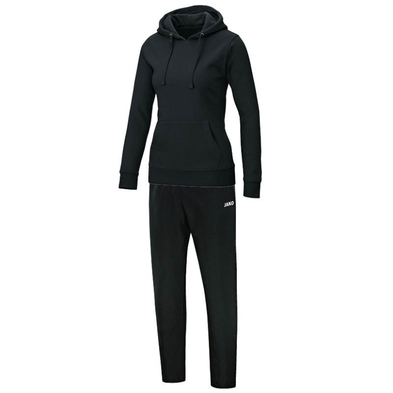 JAKO M9533W-08 Jogging Leisure Tracksuit with Hooded Sweat Team Black