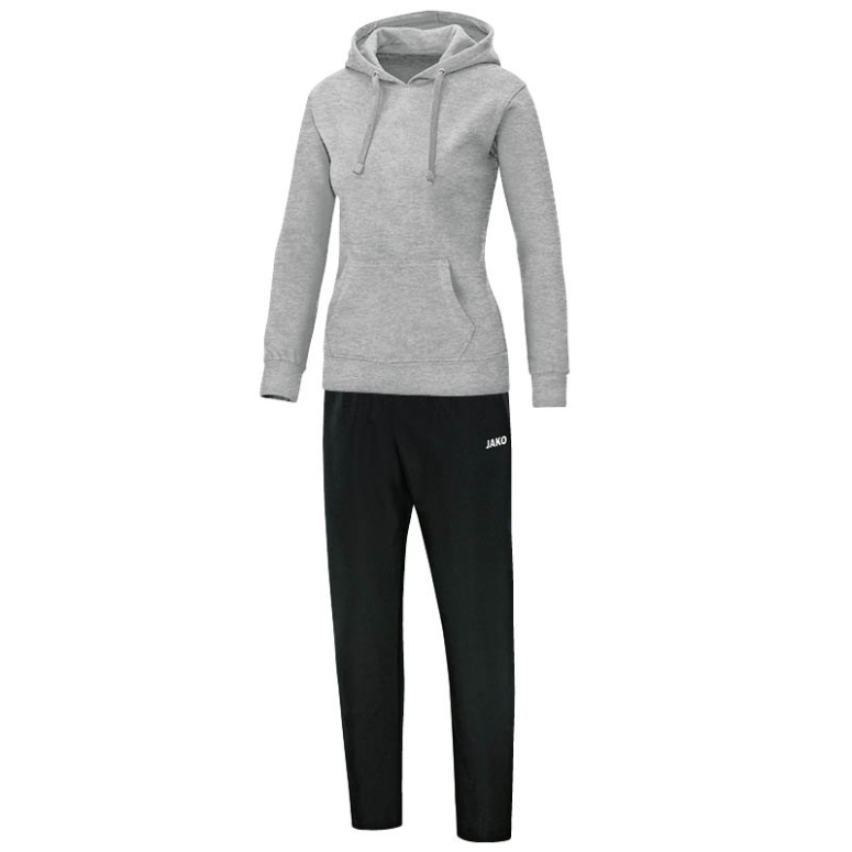 JAKO M9533W-40 Jogging Leisure Tracksuit with Hooded Sweat Team Mixed Grey