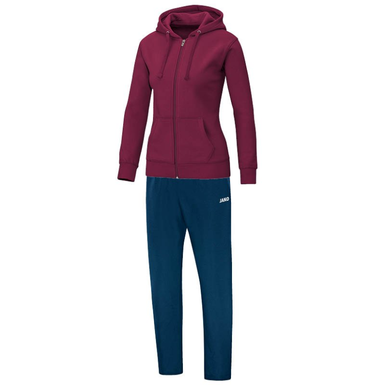 JAKO M9733W-14 Survêtement Jogging Loisir à Capuchon Team Rouge Bordeaux